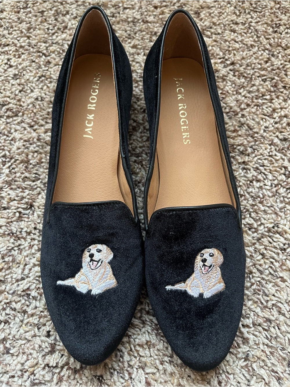 Jack Rogers Golden Retriever Dog Loafer Flats - Size 11